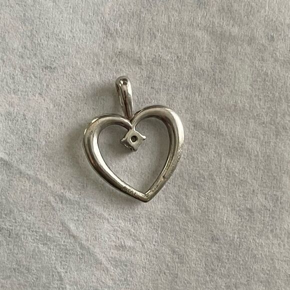 James Avery Sterling Silver Heart with Diamond Pendant in JA Box Cloth Pendant - Picture 10 of 16